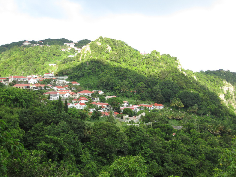 Windwardside. Orchid Cottage was the second one from the right middle